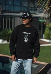 Kışlık Bisiklet Yaka Baskılı Sweatshirt