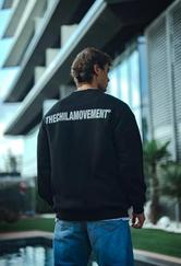 Kışlık Bisiklet Yaka Oversize Baskılı Sweatshirt