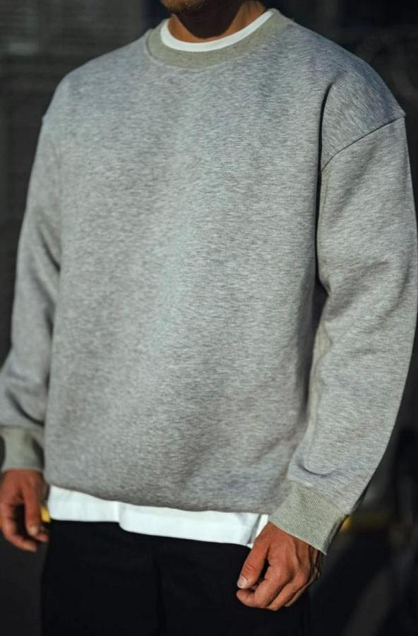 Kışlık Bisiklet Yaka Üç Iplik Basic Sweatshirt