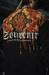 Oversize Bisiklet Yaka Baskılı Sweatshirt