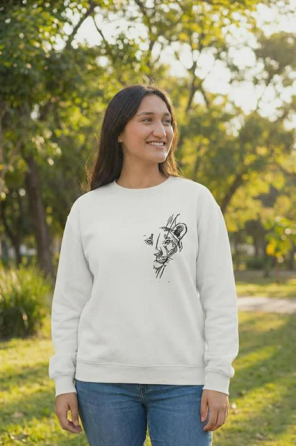 Sevgililer Günü Özel Bisiklet Yaka Baskılı Oversize Sweatshirt