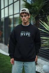 Üç Iplik Bisiklet Yaka Baskılı Sweatshirt