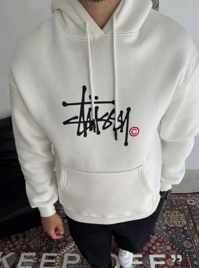 Üç Iplik Kapşonlu Baskılı Sweatshirt