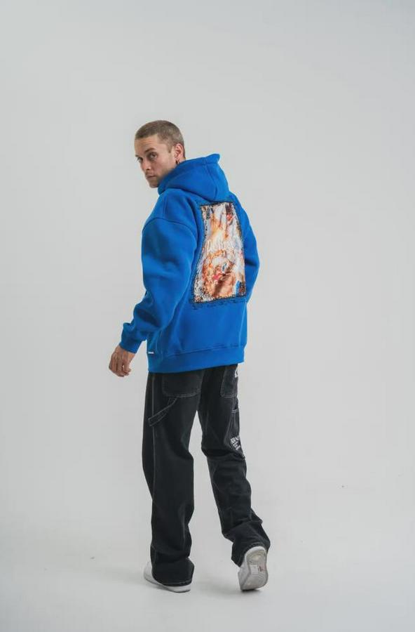 Üç Iplik Kapşonlu Dijital Patchli Sweatshirt