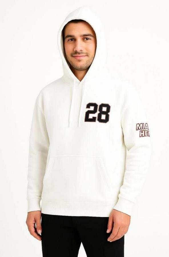 Üç Iplik Kapüşonlu Ön Ve Arka Baskılı Sweatshirt Hoodie