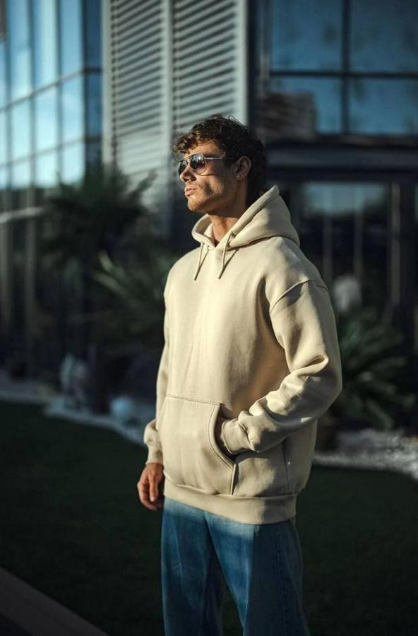 Üç Iplik Penye Kapşonlu Basic Sweatshirt