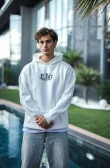 Üç Iplik Penye Kapşonlu Baskılı Sweatshirt