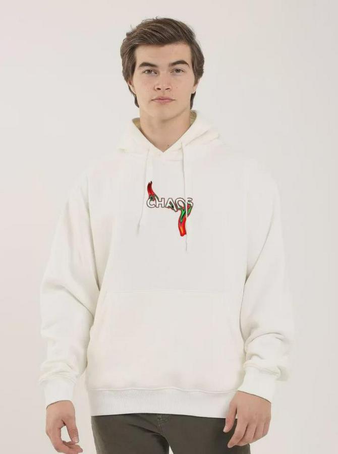 Unisex Baskılı Oversize Üç Iplik Kapüşonlu Sweatshirt