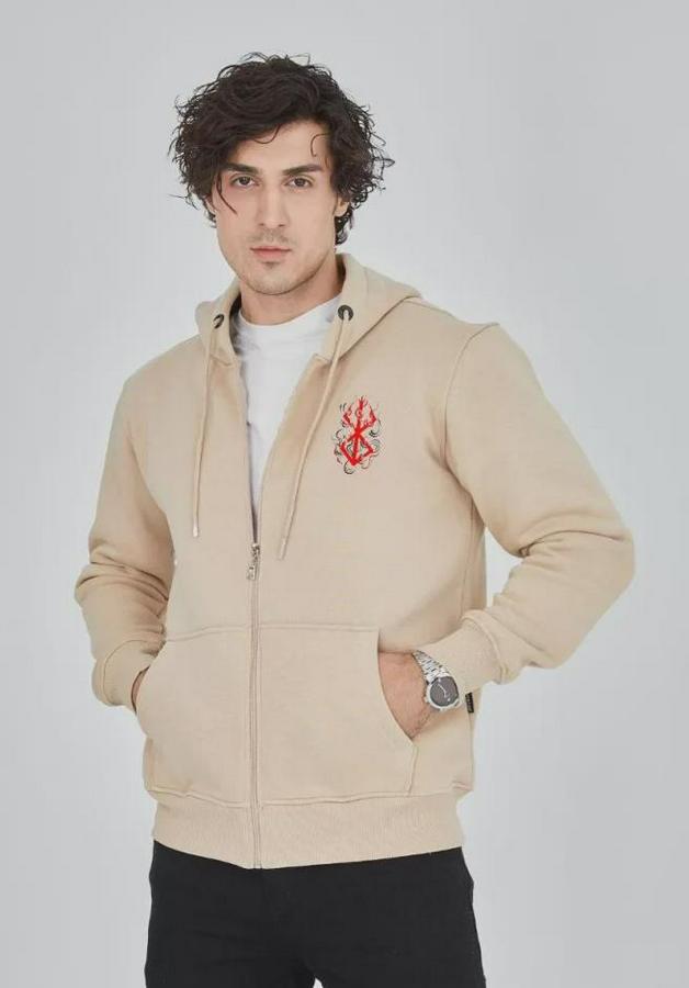 Unisex Baskılı Tam Fermuarlı Kapşonlu Sweatshirt