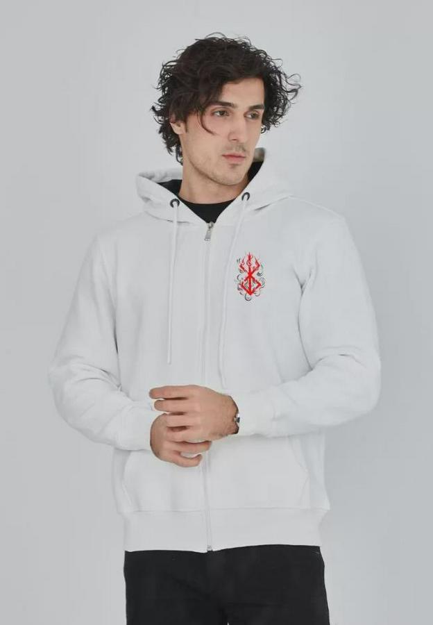 Unisex Baskılı Tam Fermuarlı Kapşonlu Sweatshirt