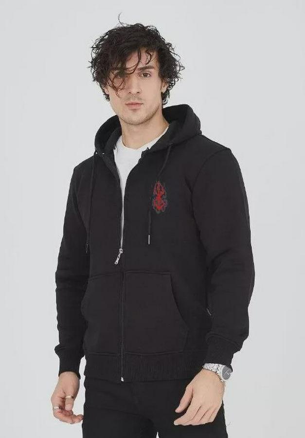 Unisex Baskılı Tam Fermuarlı Kapşonlu Sweatshirt