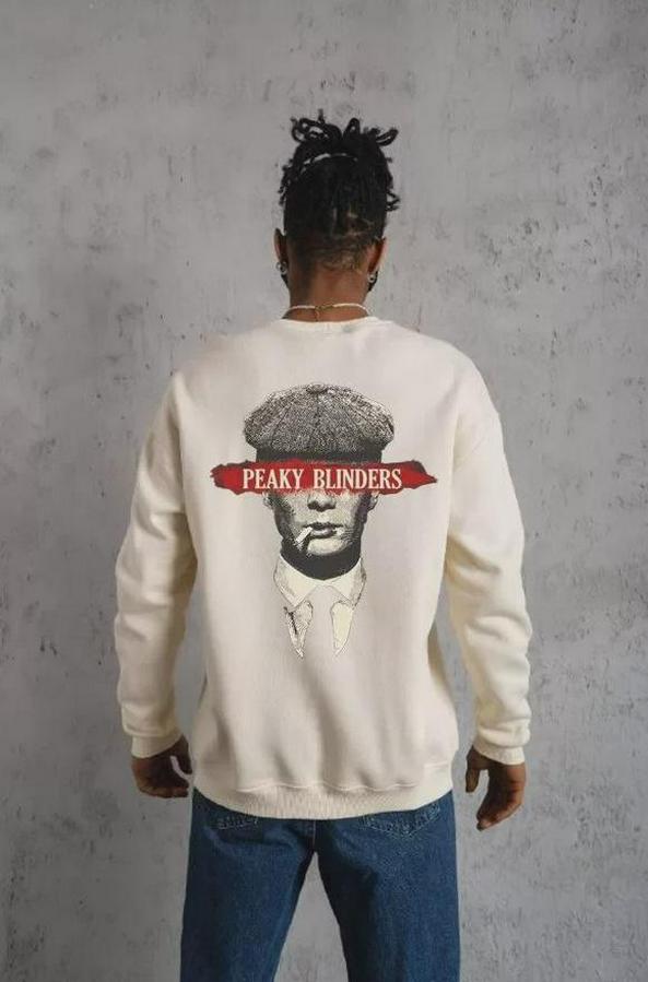 Unisex Bisiklet Yaka Baskılı Oversize Sweatshirt