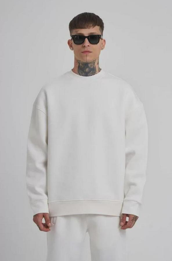 Unisex Biskilet Yaka Üç Iplik Sweatshirt