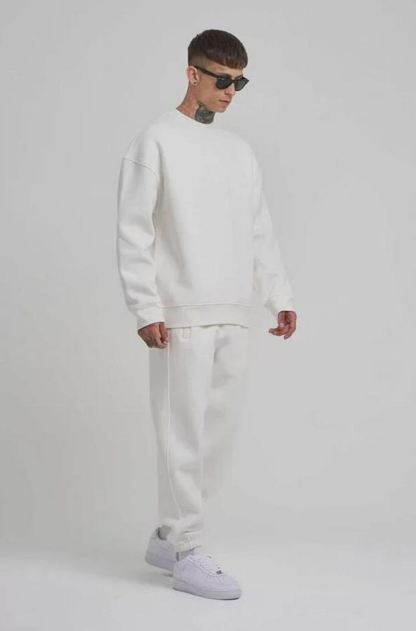 Unisex Biskilet Yaka Üç Iplik Sweatshirt