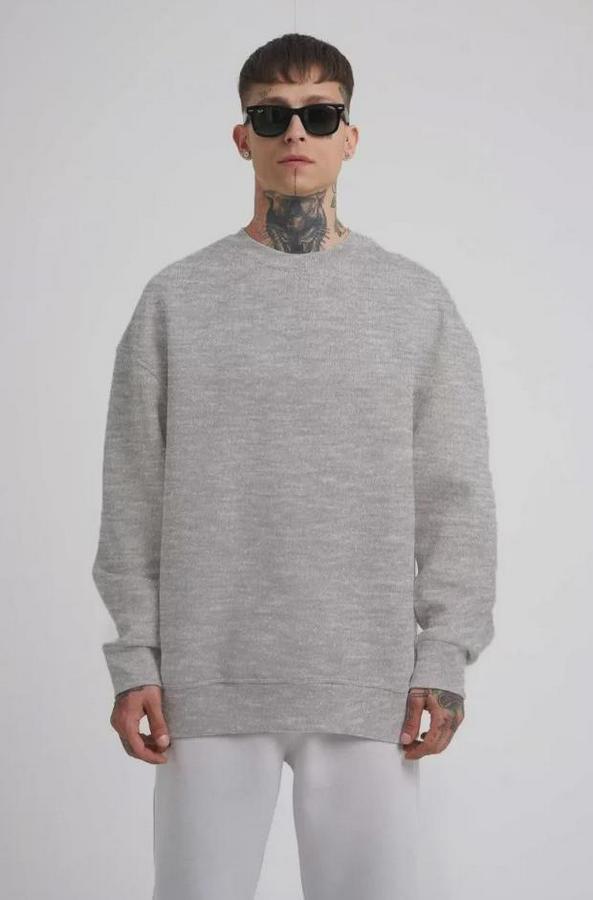 Unisex Biskilet Yaka Üç Iplik Sweatshirt