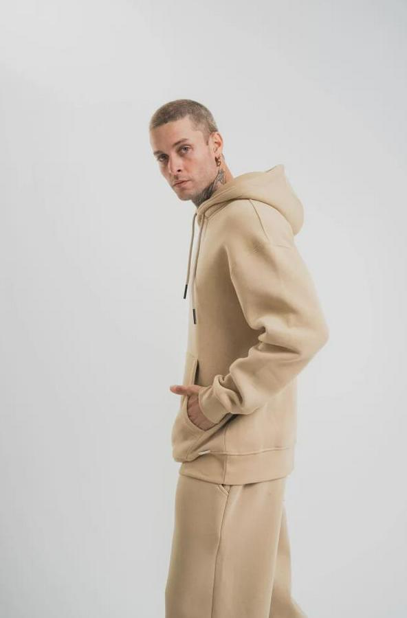 Unisex Double Oversize Kapşonlu Basic Sweatshirt