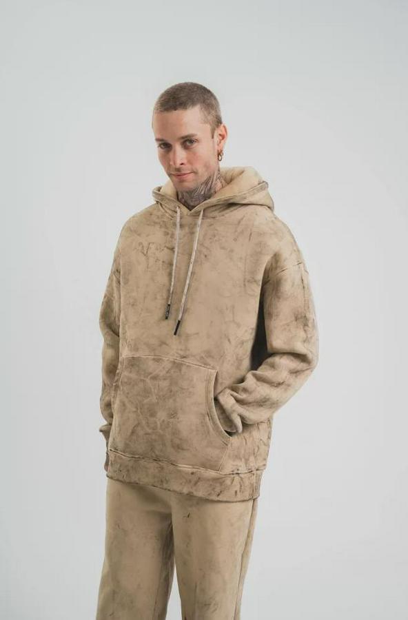 Unisex Double Oversize Kapşonlu Yıkamalı Sweatshirt