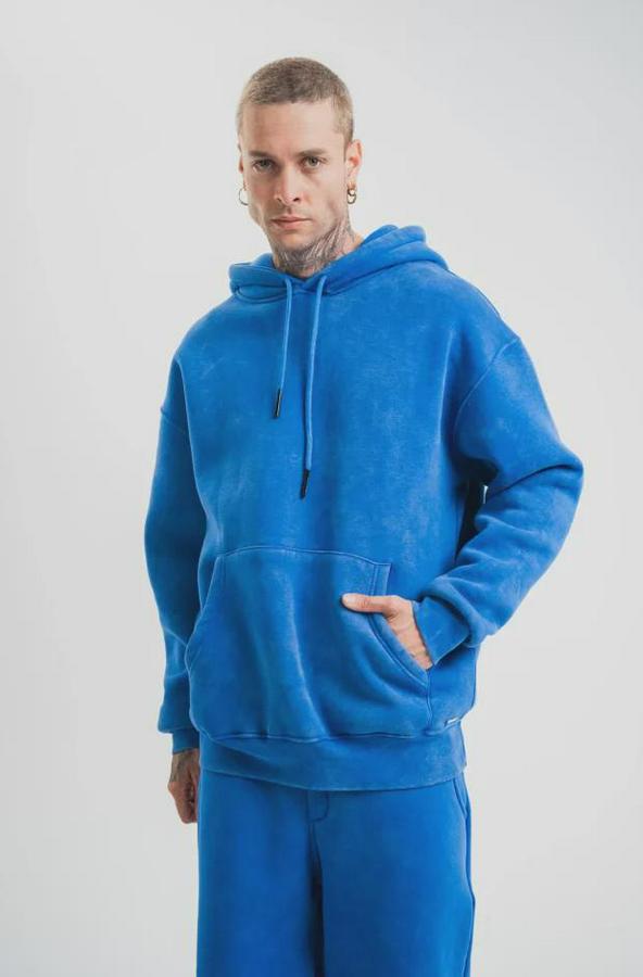 Unisex Double Oversize Kapşonlu Yıkamalı Sweatshirt