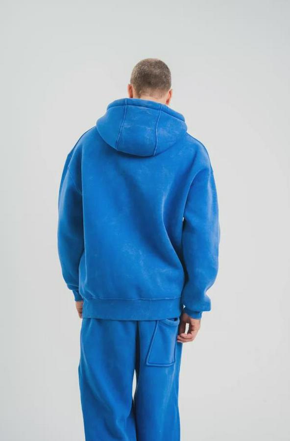 Unisex Double Oversize Kapşonlu Yıkamalı Sweatshirt