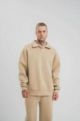 Unisex Double Oversize Patlı Yaka Sweatshirt