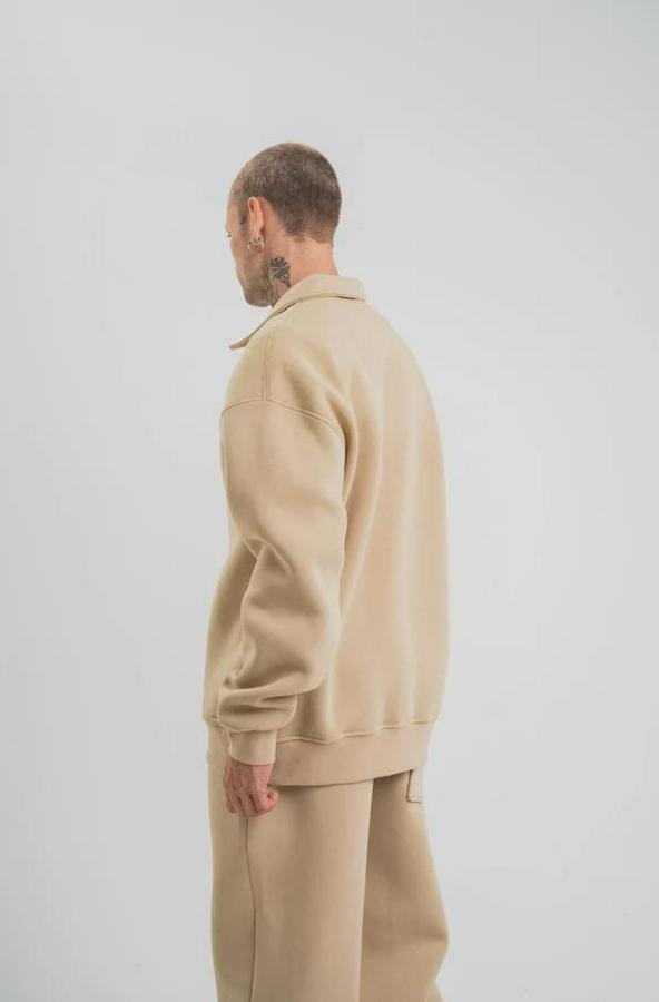 Unisex Double Oversize Patlı Yaka Sweatshirt