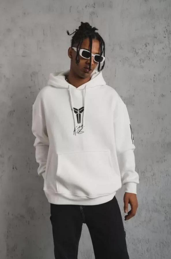 Unisex Sırt Baskılı Kapüşonlu Üç Iplik Oversize Sweatshirt