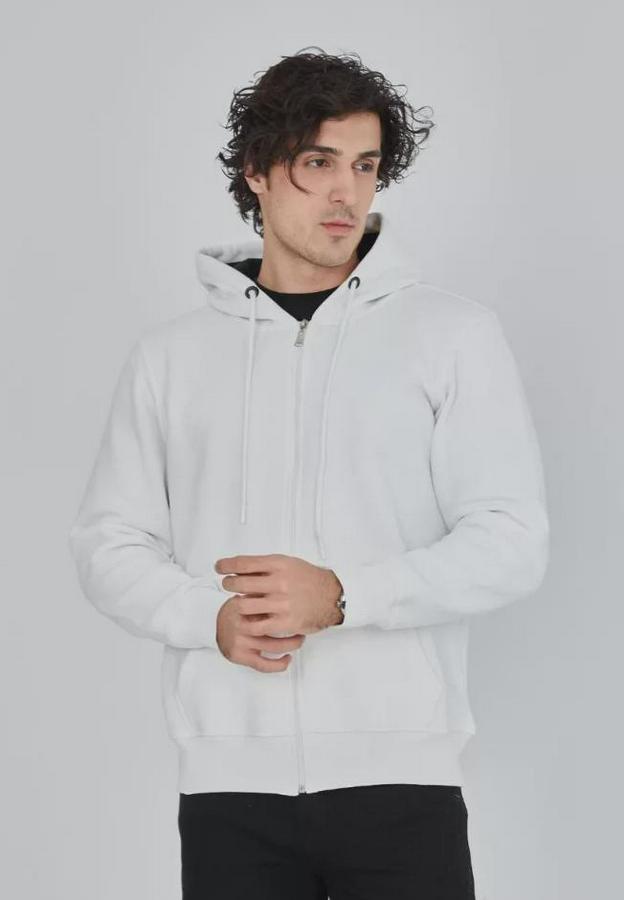 Unisex Tam Fermuarlı Kapşonlu  Sweatshirt