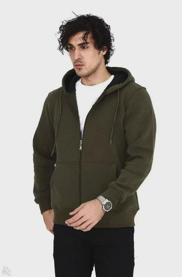 Unisex Tam Fermuarlı Kapşonlu  Sweatshirt