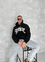 Unisex Üç Iplik Kapşonlu Baskılı Sweatshirt