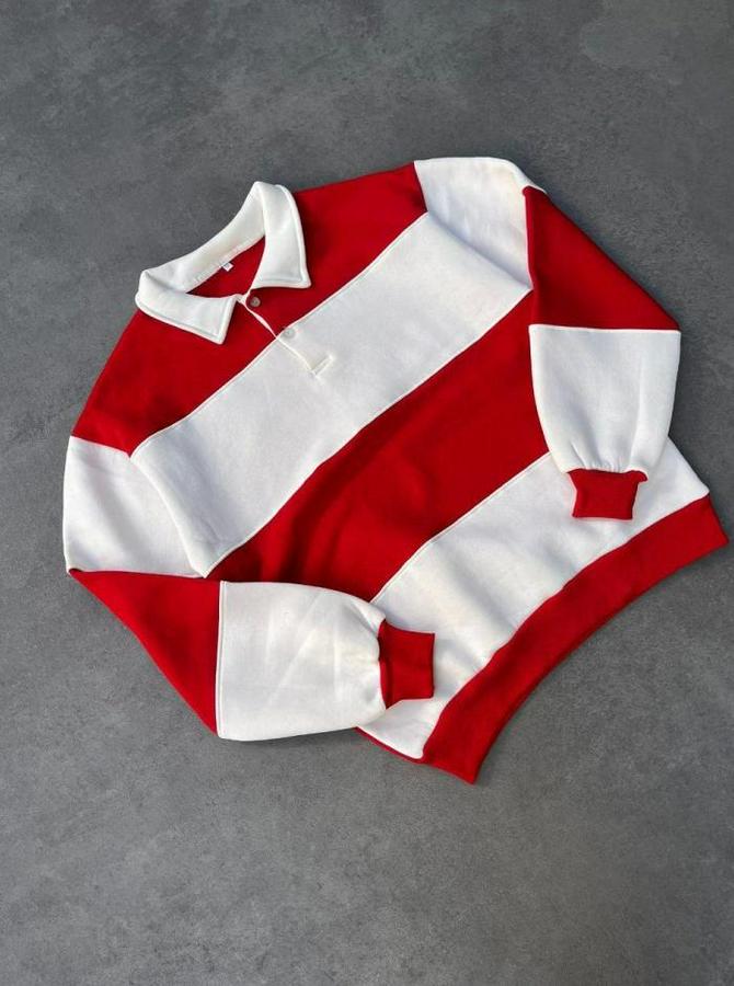 Unisex Üç Iplik Parçalı Yakalı Sweatshirt