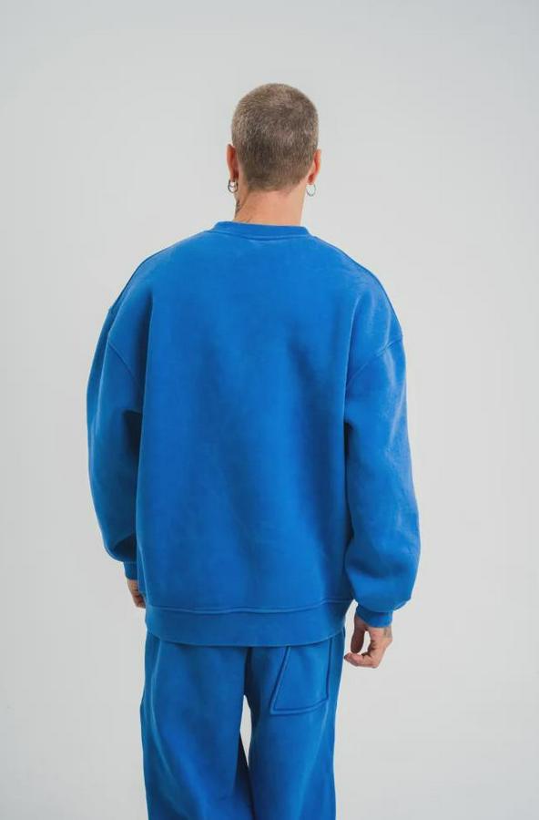 Unisex Uzun Kol Bisiklet Yaka Yıkamalı Sweatshirt