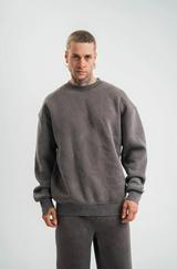 Unisex Uzun Kol Bisiklet Yaka Yıkamalı Sweatshirt