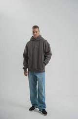 Unisex Uzun Kol Kapşonlu Yıkamalı Nakışlı Sweatshirt