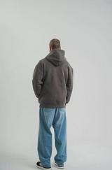 Unisex Uzun Kol Kapşonlu Yıkamalı Nakışlı Sweatshirt