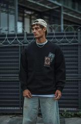 Uzun Kol Bisiklet Yaka Baskılı Sweatshirt