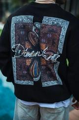 Uzun Kol Bisiklet Yaka Ön Ve Arka Baskılı Sweatshirt