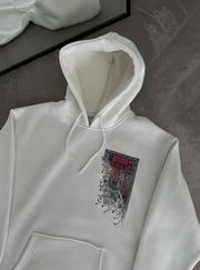 Uzun Kol Kapşonlu Ön Ve Arka Baskılı Sweatshirt