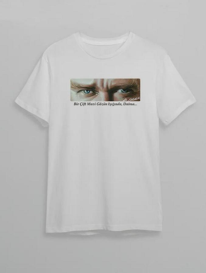 Kasım Atatürkü Anma Günü Baskılı Oversize Bisiklet Yaka T-Shirt