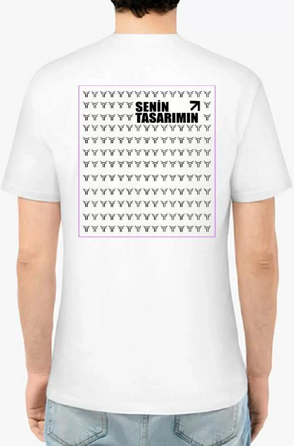 /1 Düz Ön Arka Sizin Tasarımınız Oversize T-Shirt