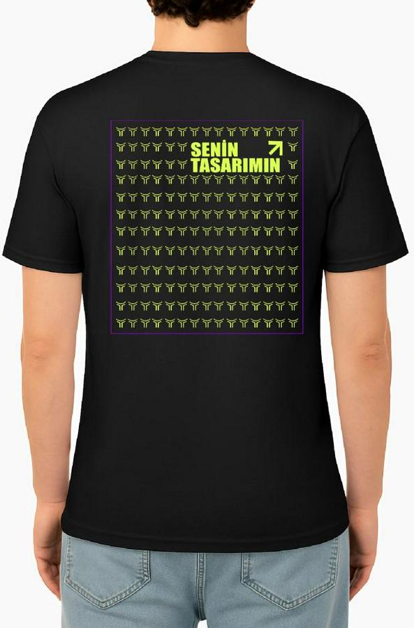 /1 Düz Ön Arka Sizin Tasarımınız Oversize T-Shirt
