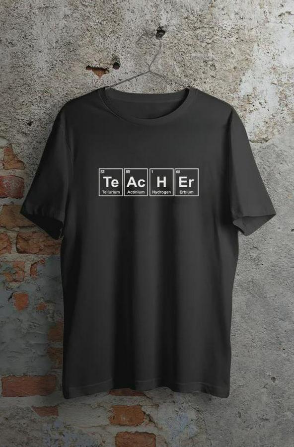 Kasım Kimya Öğretmeni Hediyesi Baskılı Bisiklet Yaka T-Shirt