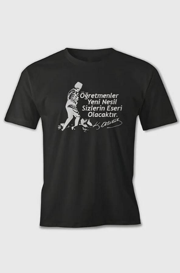 Kasım Öğretmenler Günü Hediye Baskılı Oversize Bisiklet Yaka T-Shirt
