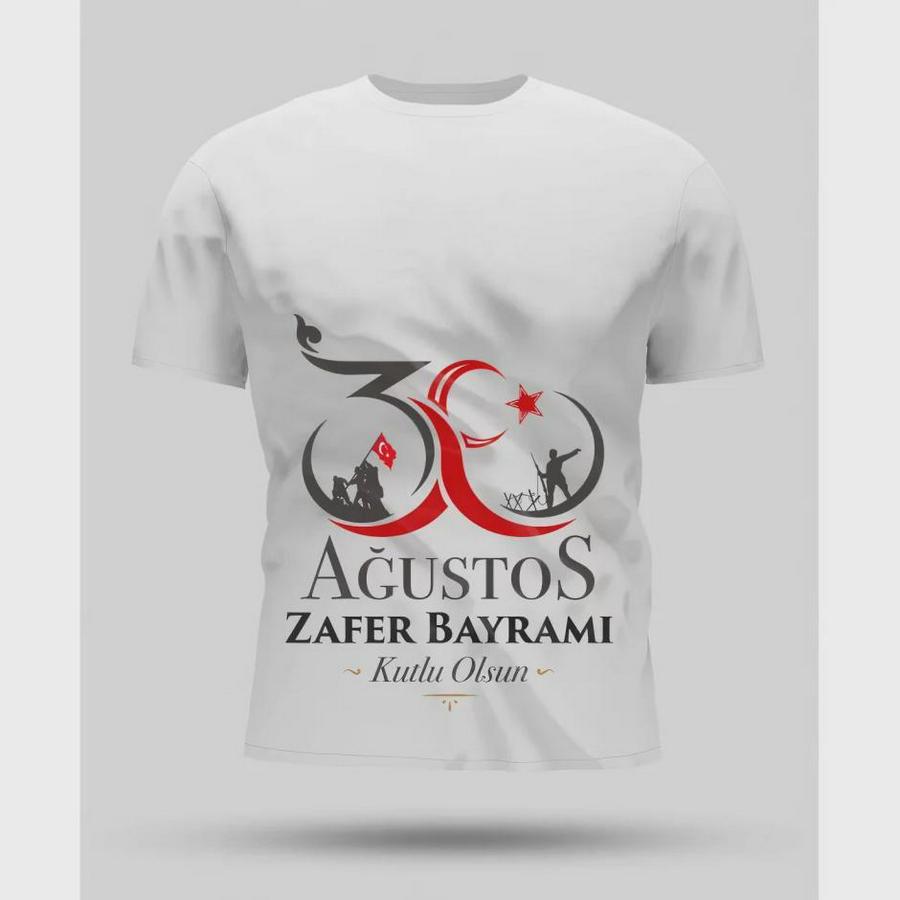 Ağustos Oversize Baskılı T-Shirt