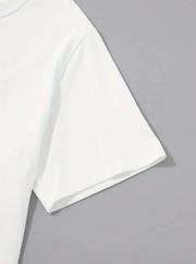 Baskılı Oversize Bisiklet Yaka T-Shirt
