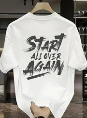 Baskılı Oversize Bisiklet Yaka T-Shirt