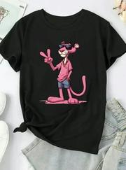 Baskılı Oversize Bisiklet Yaka T-Shirt