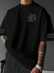 Baskılı Oversize Bisiklet Yaka T-Shirt