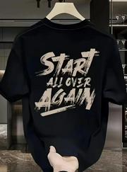 Baskılı Oversize Bisiklet Yaka T-Shirt