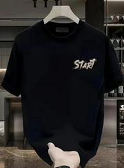 Baskılı Oversize Bisiklet Yaka T-Shirt