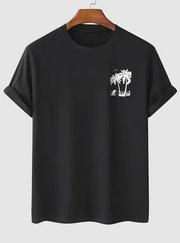 Baskılı Oversize Bisiklet Yaka T-Shirt